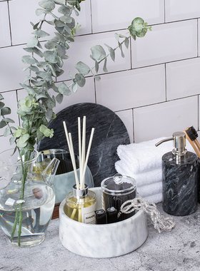 样板间卫生间大理石托盘香薰摆件