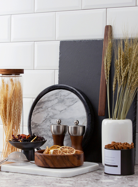 样板间厨房装饰品花器大理石摆件