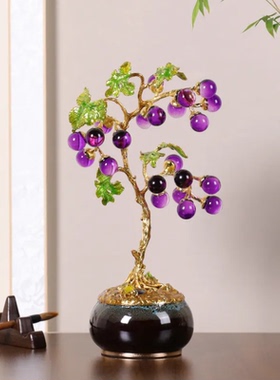 发财树聚宝盆摆件轻奢高端大气