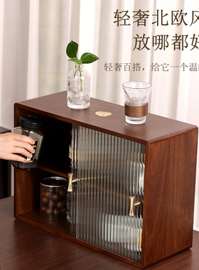 【双层可调节】大容量实木收纳柜