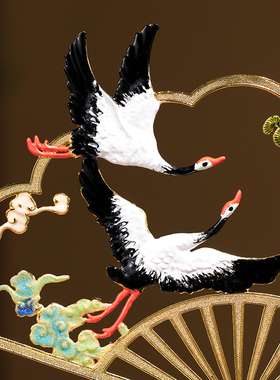 鹤鸣九皋珐琅彩装饰摆件