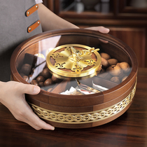 Chinese style fruit tray home living room tea table solid wood fruit box dried fruit containing box nut snacks box light extravagant and upscale atmosphere