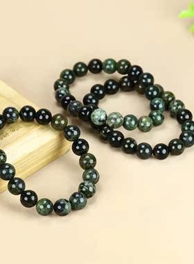 西藏天然药王石手链圆珠蛇纹石藏玉手串手链男女情侣款 养生