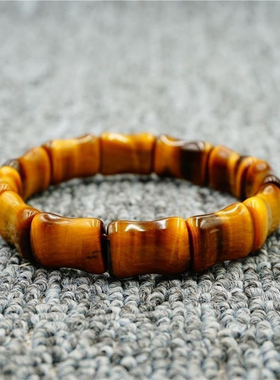 天然虎眼石竹节手牌 虎睛石手链手串 精美民族风