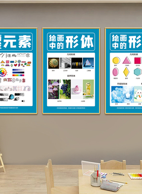 画室布置美术教室挂画培训班教育机构学校画画班墙面文化装饰壁画