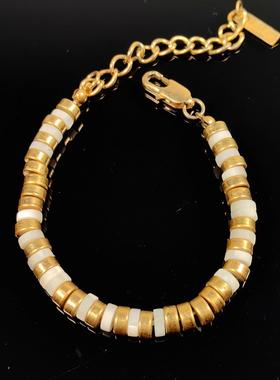 原创天然贝明星款简约气质套装项链耳饰手链热销新款青岛中古饰品