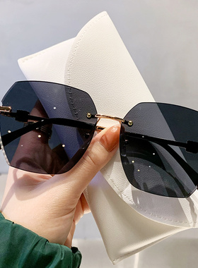 无框切边墨镜女士百搭