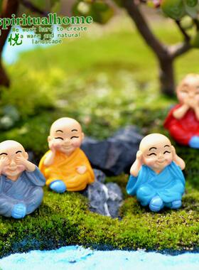 新款微景观摆件四款小和尚组装