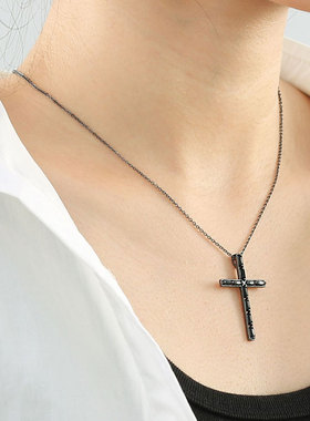 白狐狸锆石铜合金十字架