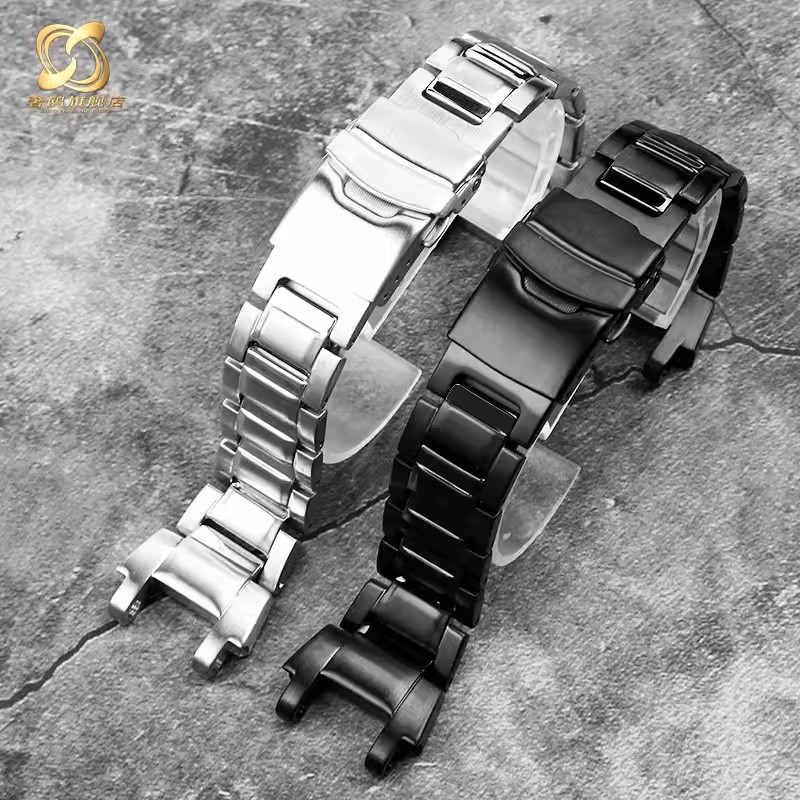 奢鸥适用G-SHOCK卡西欧5544MTG-B1000系列钢铁之心实心精钢手表带