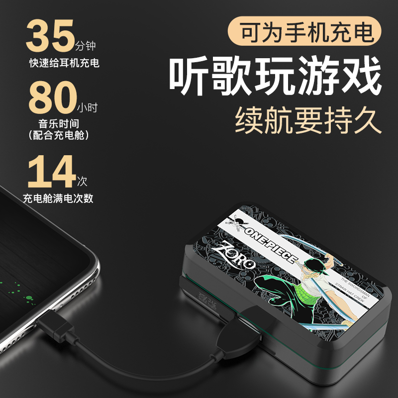 无线蓝牙耳机运动跑步双耳入耳塞式迷你可爱卡通隐形超长待机苹果安卓手机男女通用 T5H 索爱 海贼王联名款 无线蓝牙耳机运动跑步双耳入耳塞式迷你可爱卡通隐形超长待机苹果安卓手机男女通用 T5H 索爱 海贼王联名款