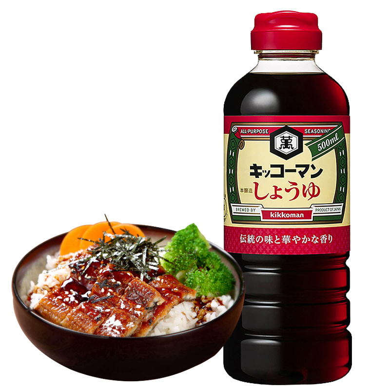 万字浓口酱油日本原装进口寿喜烧牛肉饭龟甲万酿造酱油调味500ml