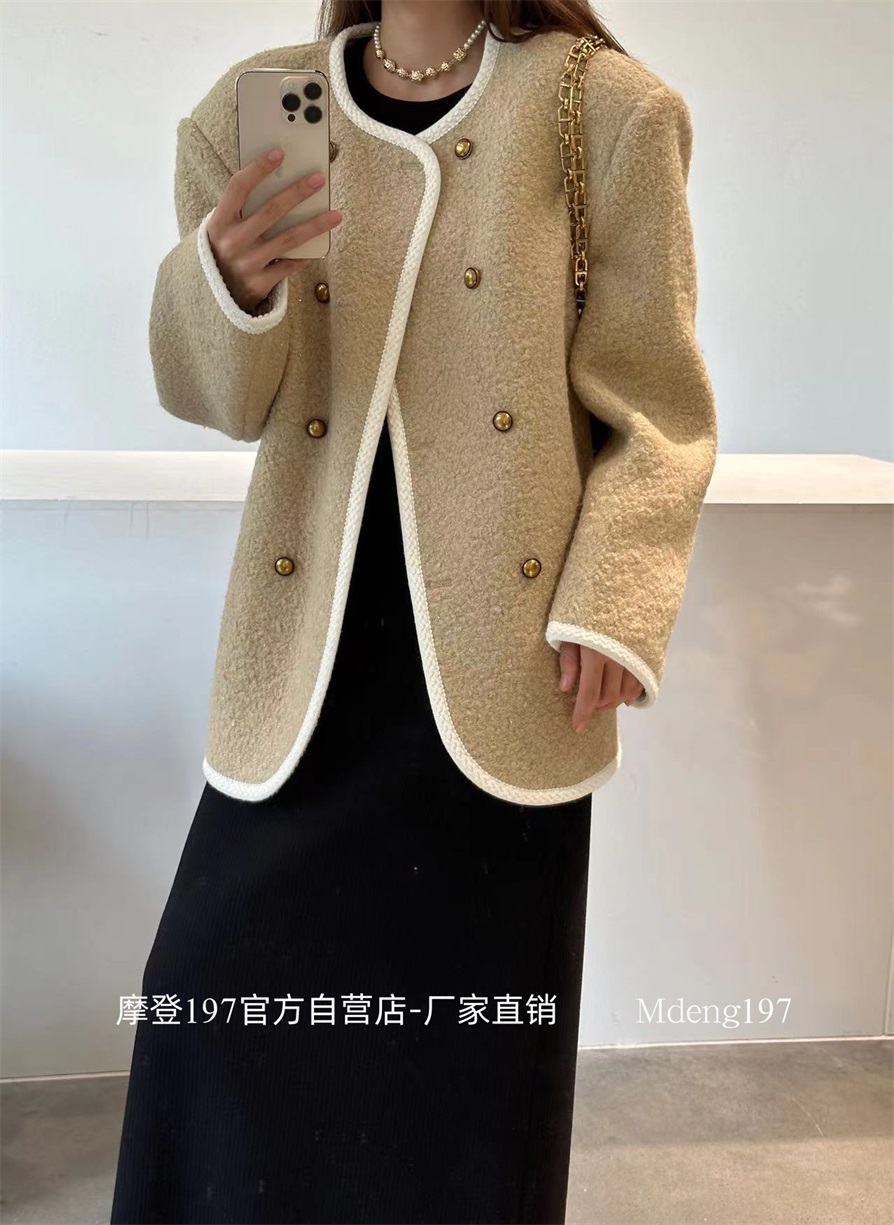 摩登mdeng197秋冬款小香风毛毛外套女2023气质高级感百搭上衣T658 - 图2