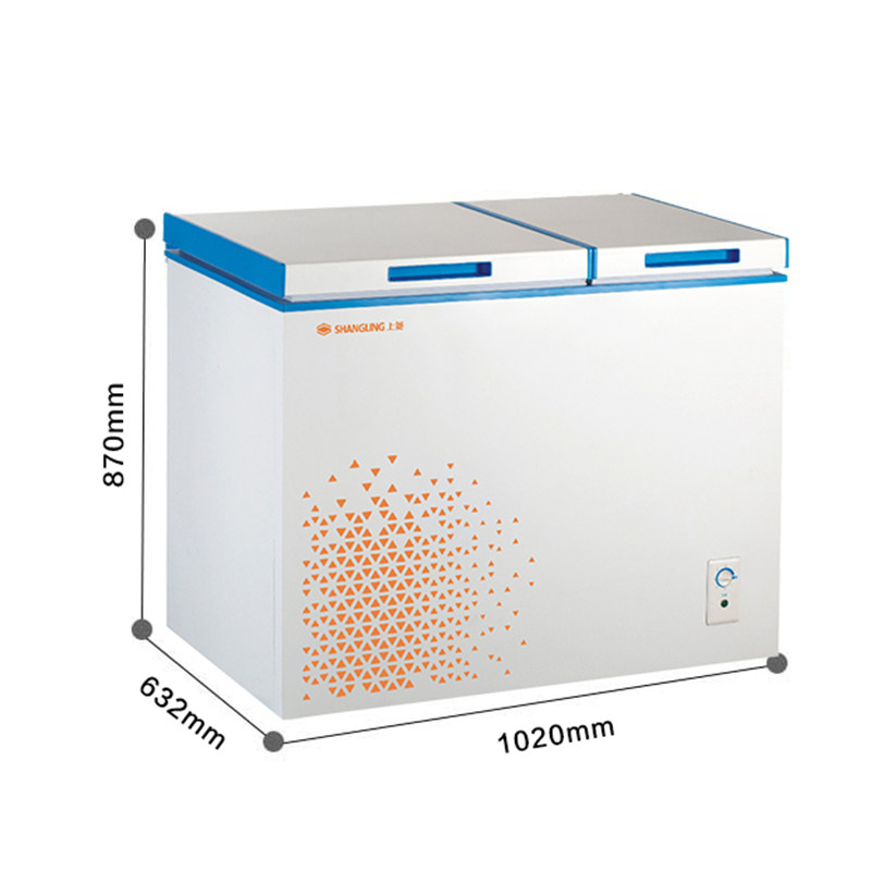 上菱261升双温卧式家用节能冷柜 毓晖电器冷柜