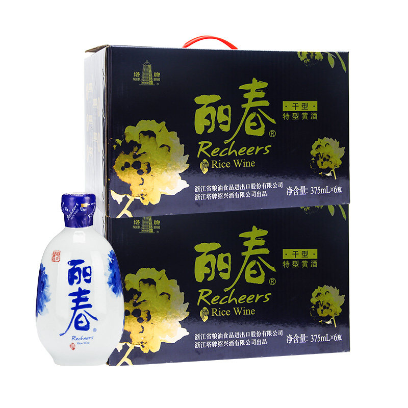 【官方旗舰店】丽春黄酒干型丽春375ml*6瓶*2箱礼盒花雕酒绍兴_虎窝淘
