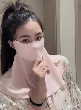 Sun protection face mask for women, designed with a 3D neck
