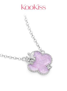 KOOKISS四叶草蝴蝶项链925银