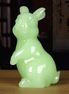玉兔呈祥可爱兔子摆件客厅装饰品