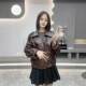 Large lapel Yang Mi's same vegetable-tanned leather jacket retro