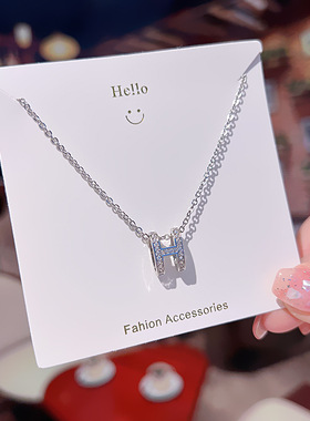 日韩轻奢银色钛钢锁骨链