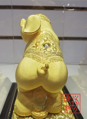 如意绒沙金摆件开业庆典发财猪