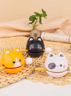 2026功德+1小木鱼卡通木鱼敲敲乐解压玩具办公室摆件学生搞怪打击