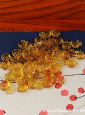 2026玻璃元宝金元宝黄色人工琉璃水晶装饰客厅桌面摆件米缸聚宝盆