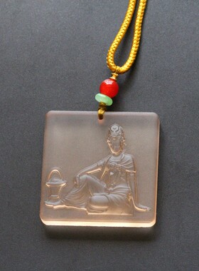 2026厂家直销古法琉璃药王菩萨琉璃吊坠男女士佛像挂件项链饰品包