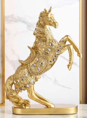 2026创意树脂工艺居家礼品办公室玄关酒柜橱窗金马摆件装饰品电视