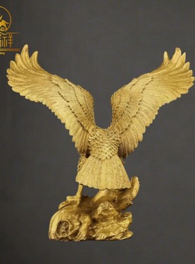 2026铜瑞祥纯铜大展宏图老鹰摆件大鹏展翅雄鹰客厅装饰品公司店铺