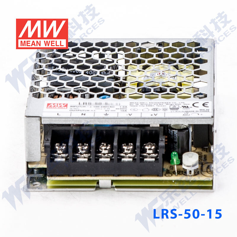 LRS-50-15台湾明纬50W15V开关电源3.4A直流工控RS-图3