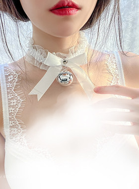 性感可爱蕾丝铃铛项圈