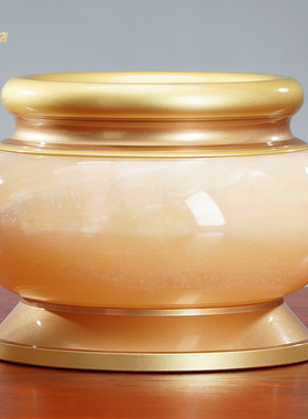 涛羽佛具用品香炉家用供具套装天然黄玉青玉供果盘佛前供水杯供灯