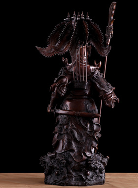 武财神像铜着色九龙关公开业送礼