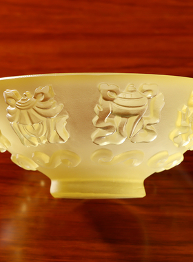 佛前佛具八吉祥古法琉璃供碗