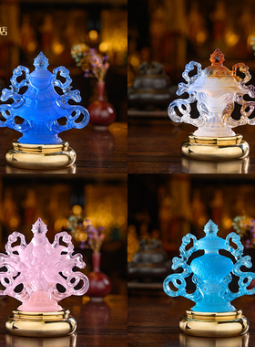 台湾盛凡古法琉璃鎏金吉祥八供