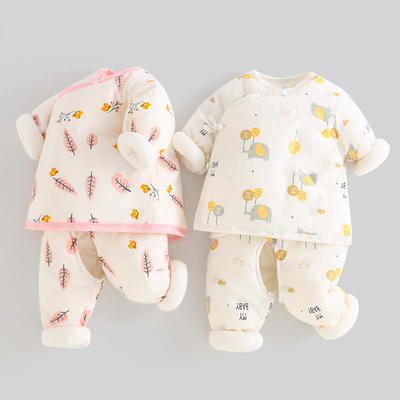 新生婴儿棉衣套装秋冬季纯棉袄
