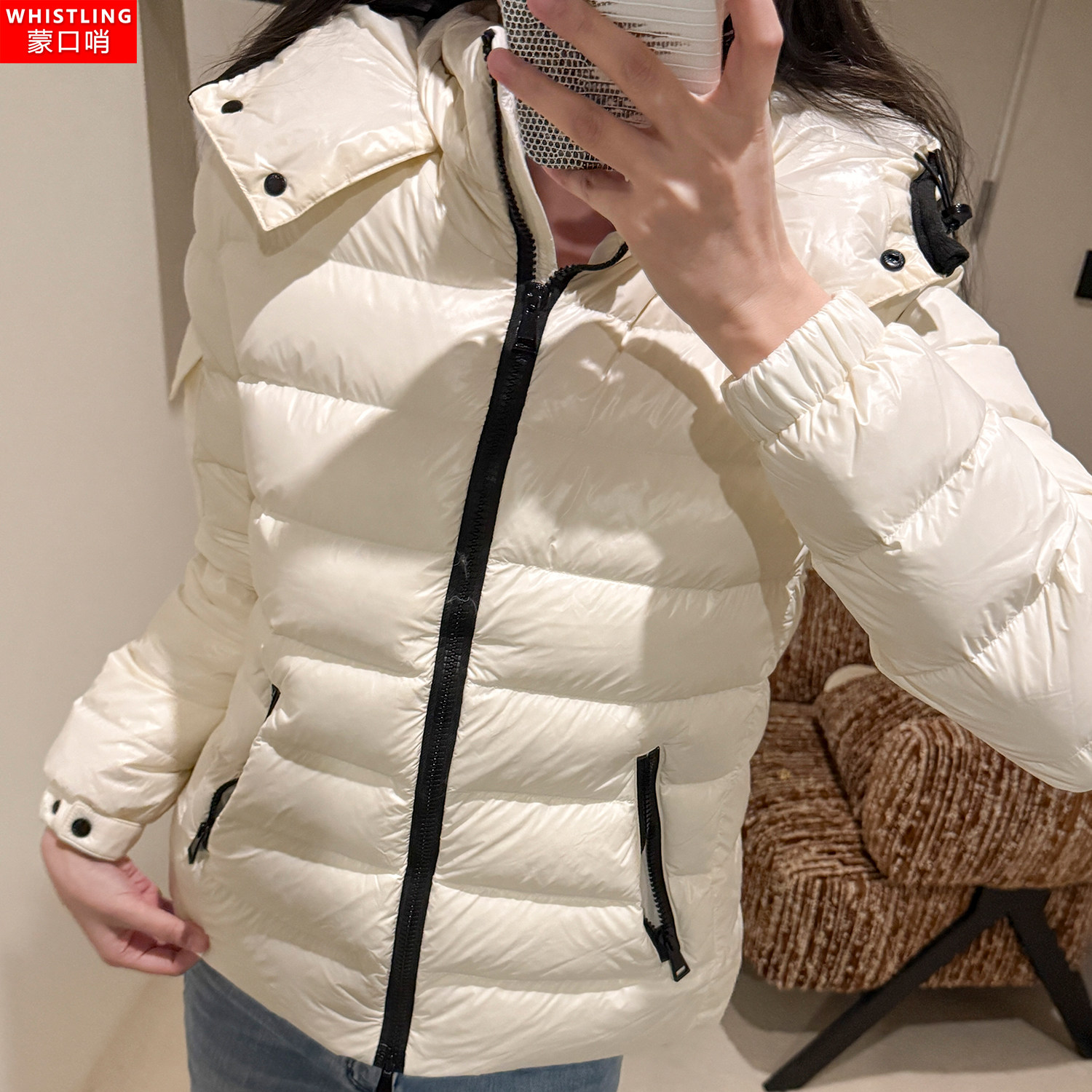 蒙口哨 M蒙家羽绒服王菲bady连帽鹅绒服女冬装新款修身短款外套,淘宝优惠券,粉丝福利购,淘宝优惠卷