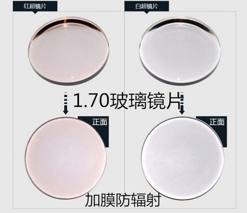 君华1.71超薄超耐磨高清晰防辐射白超红超加膜近视老花玻璃眼镜片 - 图0