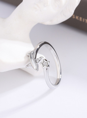 Genuine New Sterling Silver Rings for Women 2 layered black