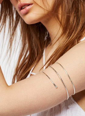 Simple Boho Coil Upper Arm Band Cuff Armlets for Women