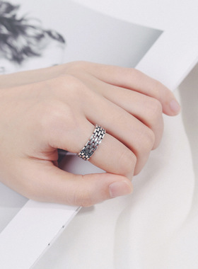 Korean version of S925 sterling silver ring female fashion