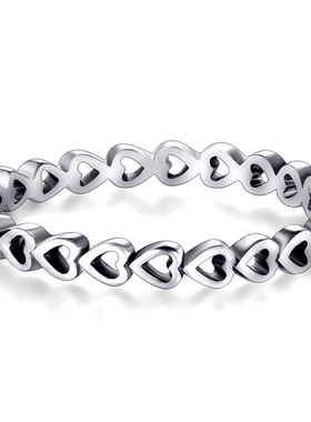 Fashion Crystal Silver Color Ring For Women Flower Love Hea