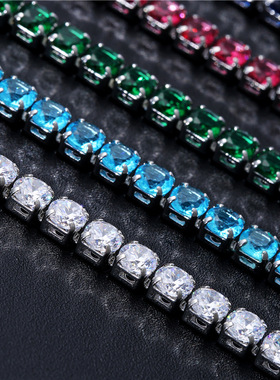 Luxury Hiphop Iced Out  4mm Cubic Zirconia Crystal Tennis