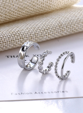 LISM 3Pcs/Set 925 Sterling Silver Korean Design Zircon