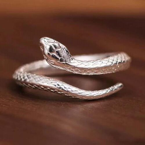 New Sliver Color Snake Shaped Ring for Women Men Fashion - 图2