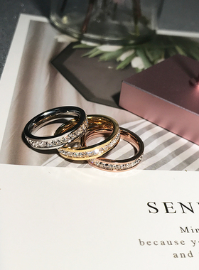 Fashion Luxury Pave Zirconia Crystal Ring Rose Gold Color