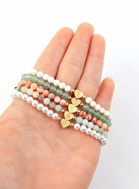 Fashion Classic Heart A-Z Initial Letter Bracelet Women