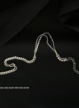 Sterling Silver Double Layer Anklet for Women Geometric