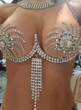 Tassel Swivel Bra Sexy Bra Chest Chain Chest Festival